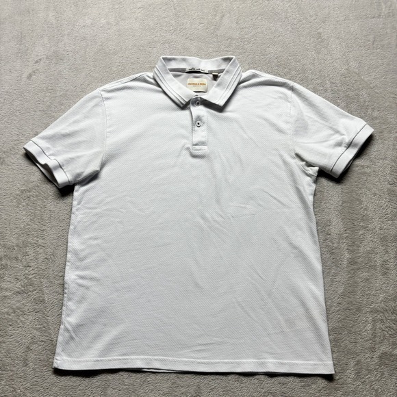 Scotch & Soda Other - Scotch & Soda Jacquard Polo Shirt Mens L White Textured Pique Cotton Blend